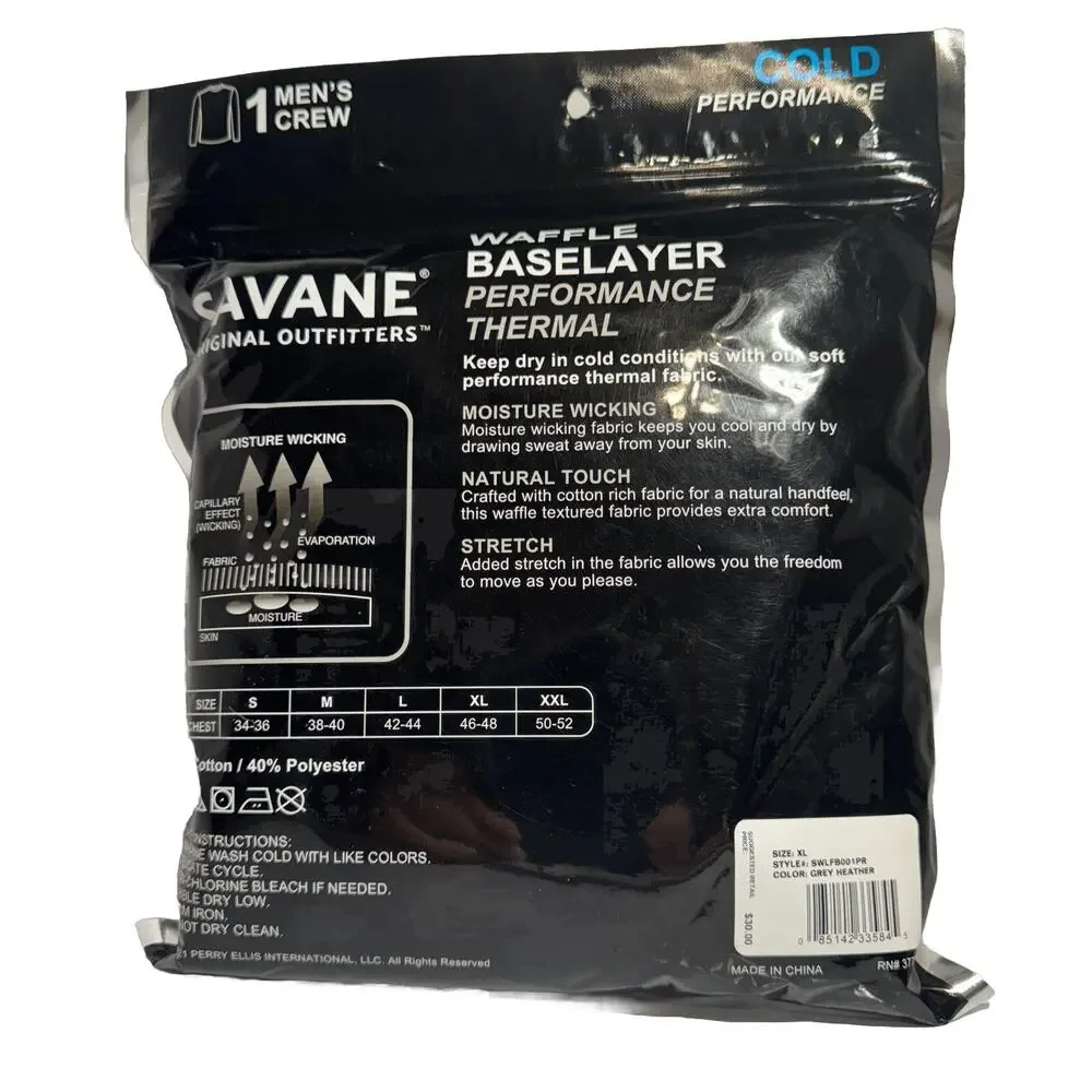 Savane Cold Performance Grey‎ Thermal Men’s XL
